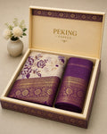 Elegant Floral Banarasi Silk Saree with Rich Zari Border & Pallu -PURPLE
