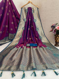 Regal  Silk Saree with Grand Zari Work -  WINE