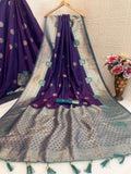 Regal  Silk Saree with Grand Zari Work -  PURPLE