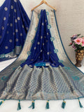 Regal  Silk Saree with Grand Zari Work -  DARK BLUE