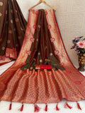 Regal  Silk Saree with Grand Zari Work -   BROWN