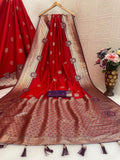 Regal  Silk Saree with Grand Zari Work -   RED
