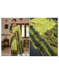 Gulmohar Premium Weave Saree - MAHENDI