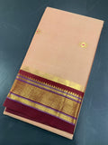 Royal Vasundhara Aura Silk Saree with Elegant Contrast Blouse - CREAM AND  BROWN