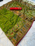 Mustard  Paithani Print Saree - PISTA
