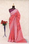Traditional Paithani Soft Silk Saree with Elegant Pashmina Butti Weaving - PEACH