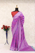 Traditional Paithani Soft Silk Saree with Elegant Pashmina Butti Weaving - PURPLE
