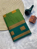 Contrast Border Traditional Silk Saree  -PERROT