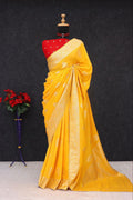 Designer Stapul Silk Saree With Rich Pallu -YELLOW