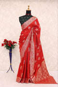 Designer Stapul Silk Saree With Rich Pallu -RED