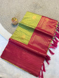 Radiant  Perrot  & Rani Pink   Kanchipuram Pattu Silk Saree with Rich Zari Border