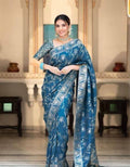 Soft Banarasi Silk Saree With Bewitching Blouse Piece - Rama