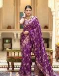 Soft Banarasi Silk Saree With Bewitching Blouse Piece - Rainbow
