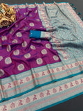 Royal Jacquard Elegance Saree with Designer Pallu - WINE