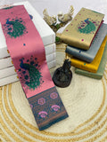 Maharani Mayura Premium Silk Saree with Regal Peacock Motifs and Heritage Woven Pallu -  ONION PINK