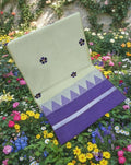 Handloom Cotton Saree with Floral Butta Work -LIGHT PISTA