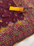 Heritage Soft Silk Saree with Elephant Procession Border & Rich Pallu - WINE