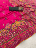 Heritage Soft Silk Saree with Elephant Procession Border & Rich Pallu - PINK