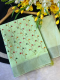 Hand-Embroidered Floral Dress Material-PISTA