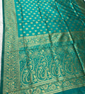 Sky Golden Zari Woven Kanjivaram Soft Silk Saree