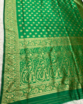 parrot Golden Zari Woven Kanjivaram Soft Silk Saree