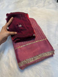 Evocative Function Wear Pure Viscose Georgette Sequence Work Blouse Fancy Designer Saree - Pink
