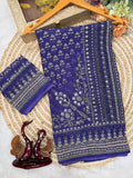 Madhubani Mirror Grace Saree- BLUE