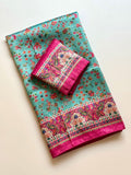 Elegant Pure Dola Jari Weaving Softy Silk Saree - OCEAN BLUE
