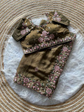 Luxury Khadi Moss Silk Designer Saree - MAHENDI