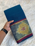 Graceful Handloom Style Cotton Silk Saree - BLUE