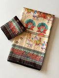 Royal Heritage Digital Print Saree -BLACK