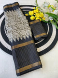 Premium Myrox Bentex Designer Saree - BLACK