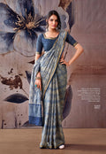 Elegant Floral Designer Saree -BLUE
