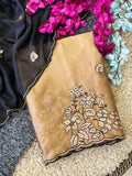 Elegance Premium Rangoli Silk Saree with Floral Zari Embroidery & Designer Blouse - YELLOW